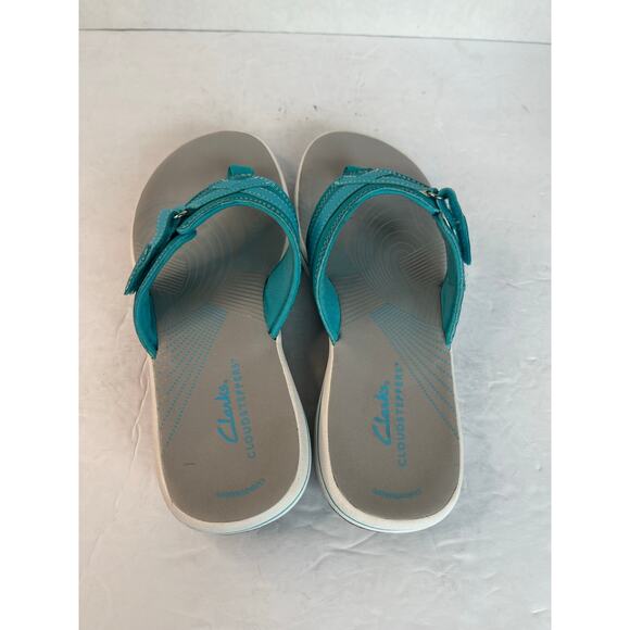 Clarks CLOUDSTEPPERS Breeze Sea Slip On Adjustable Thong Flip Flop Sandals Sz 8 - Picture 6 of 9